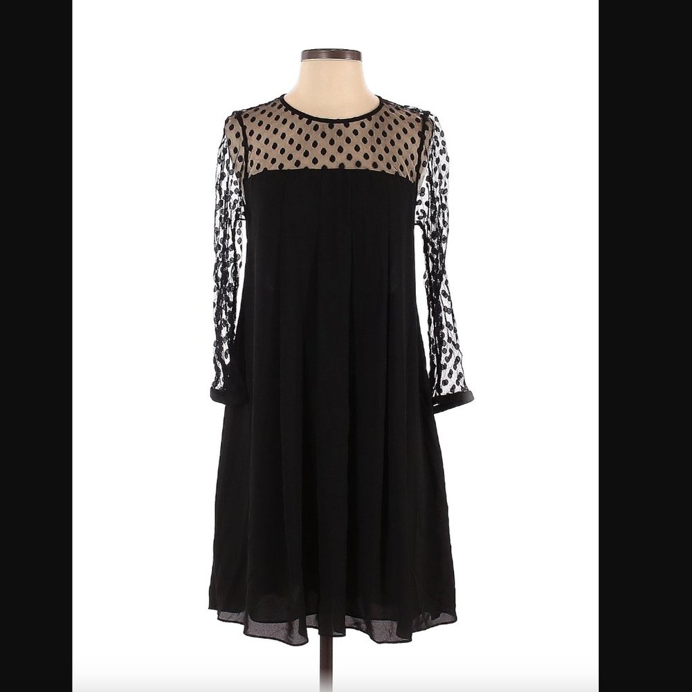 Claudie Pierlot Sheer Polka Dot top mini dress - size 36/US size 4